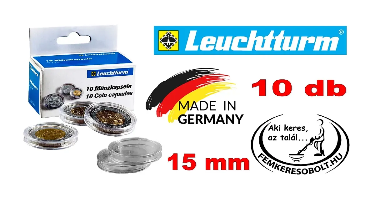 Leuchtturm érmetartó kapszula 15 mm-es érmék részére