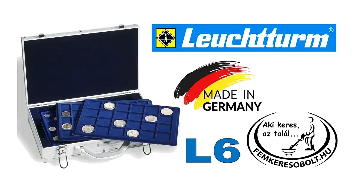 Leuchtturm L6 fémkeresős érmetartó koffer