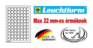 Leuchtturm érmetartó lap max 22 mm-es érmék részére. L méretben.