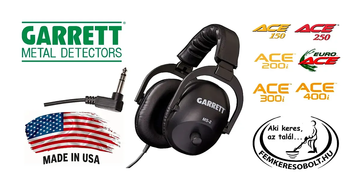 Garrett fémkereső MS-2 vezetékes fejhallgató