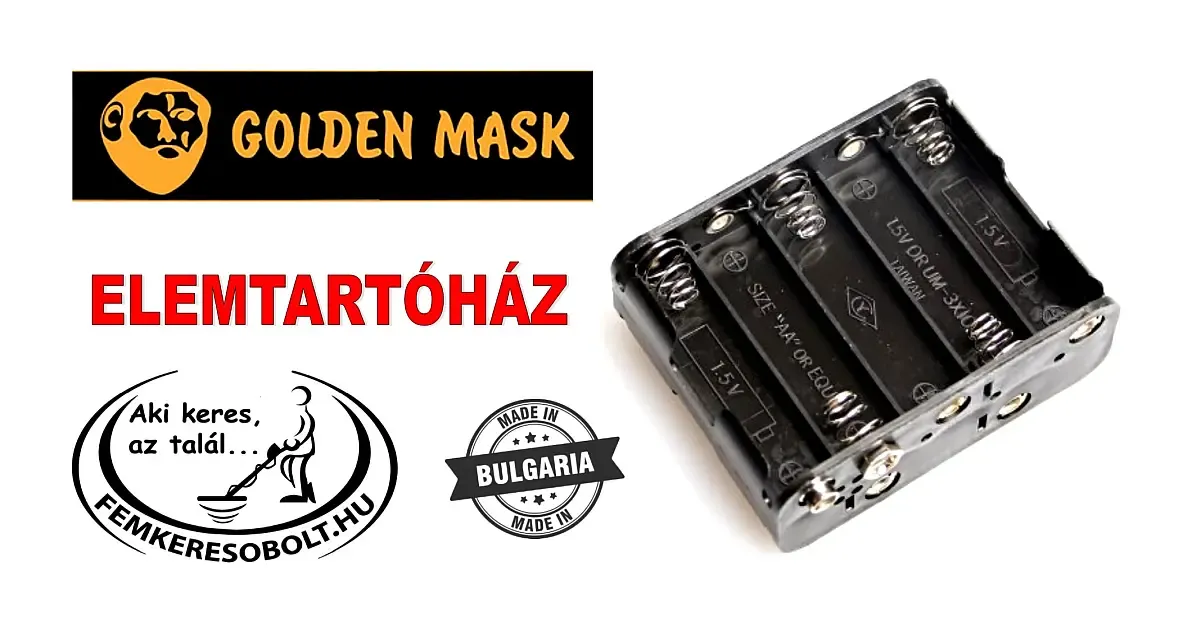 Golden Mask fémkereső elemtartóház