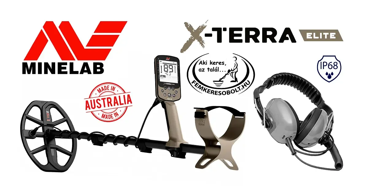 Minelab X-Terra Elite fémkereső + vízálló fejhallgató