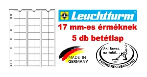 Leuchtturm Numis 5 db érmetartó lap 17 mm-es érméknek
