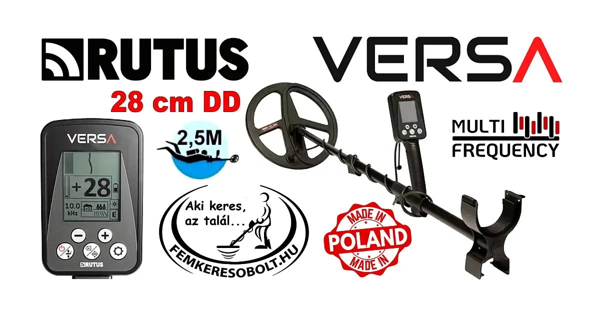 Rutus Versa fémkereső 28 cm-es DD szondával