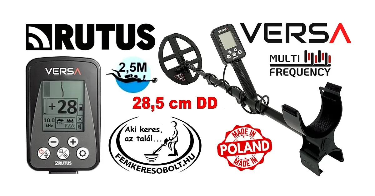 Rutus Versa fémkereső 28,5 cm-es DD szondával