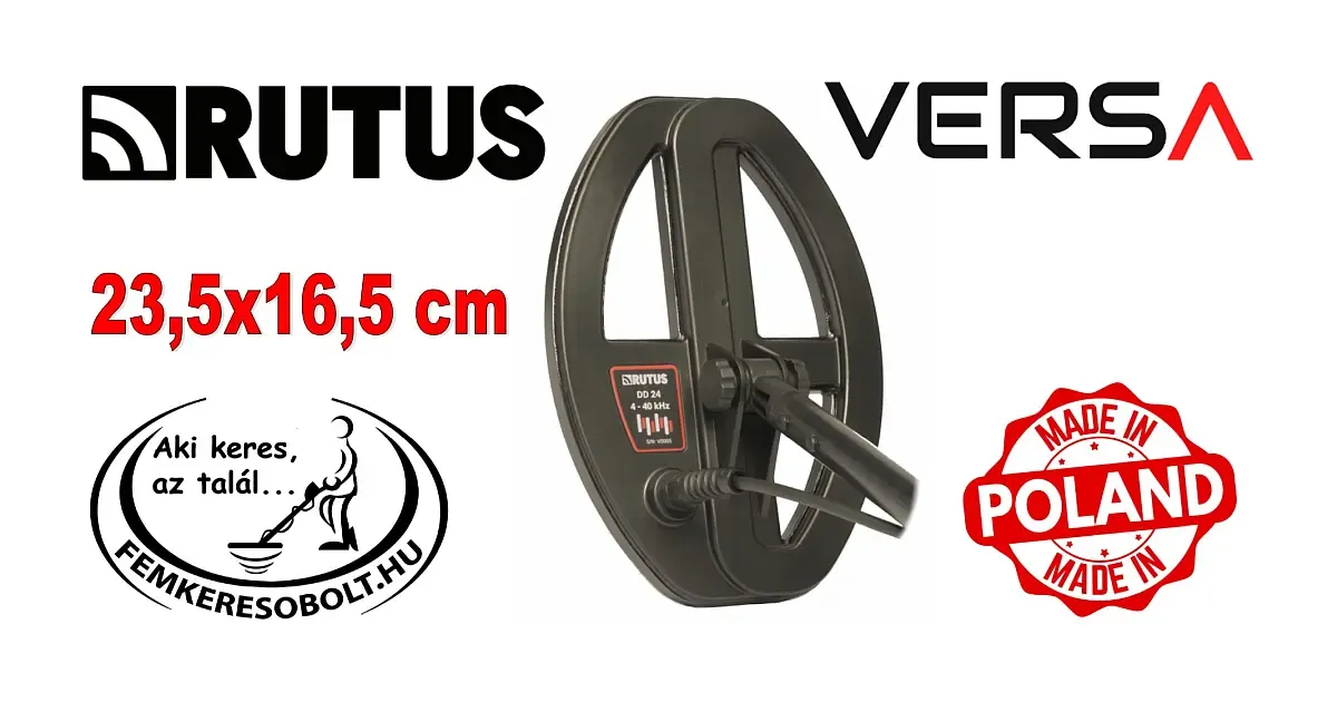 Rutus Versa fémkereső 23,5x16,5 cm-es DD szonda